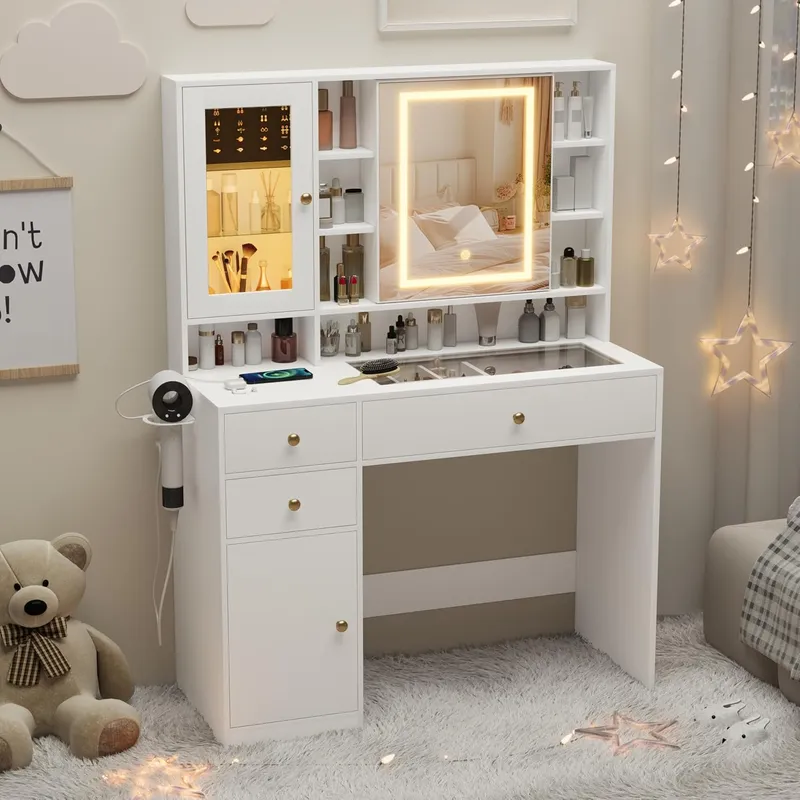 Wodeer Makeup Vanity Desk with Mirror and Lights